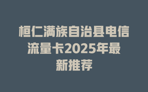 桓仁满族自治县电信流量卡2025年最新推荐