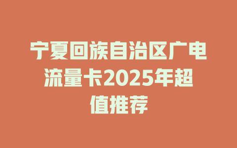 宁夏回族自治区广电流量卡2025年超值推荐