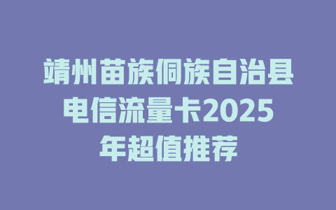 靖州苗族侗族自治县电信流量卡2025年超值推荐