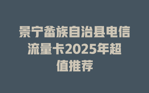 景宁畲族自治县电信流量卡2025年超值推荐