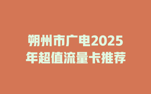 朔州市广电2025年超值流量卡推荐