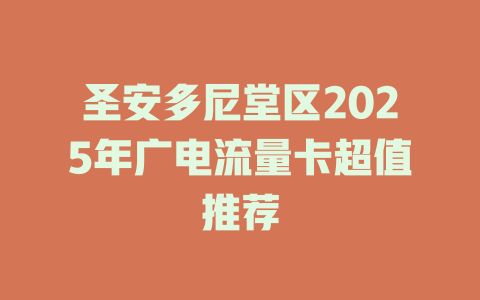 圣安多尼堂区2025年广电流量卡超值推荐