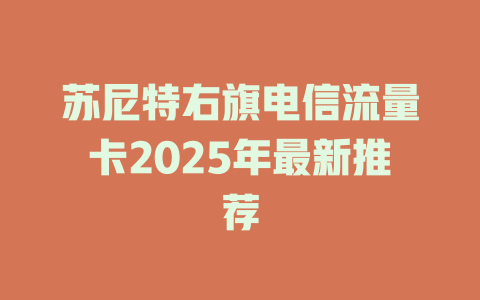 苏尼特右旗电信流量卡2025年最新推荐