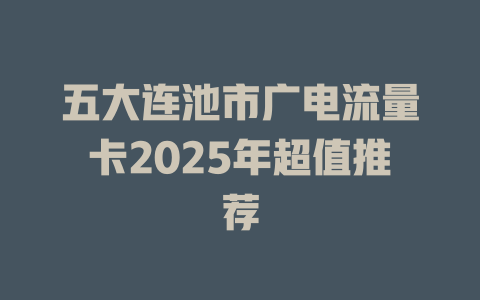五大连池市广电流量卡2025年超值推荐