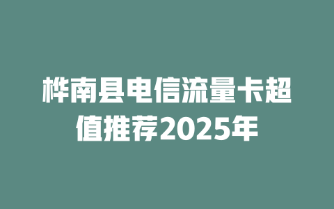 桦南县电信流量卡超值推荐2025年