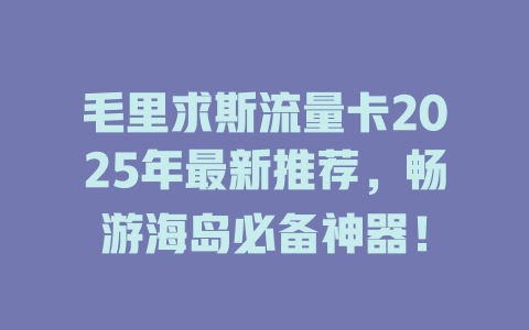 毛里求斯流量卡2025年最新推荐，畅游海岛必备神器！