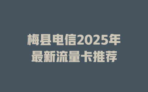 梅县电信2025年最新流量卡推荐