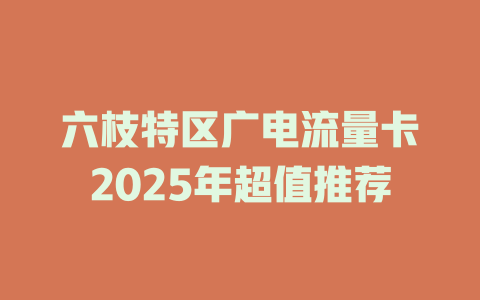 六枝特区广电流量卡2025年超值推荐