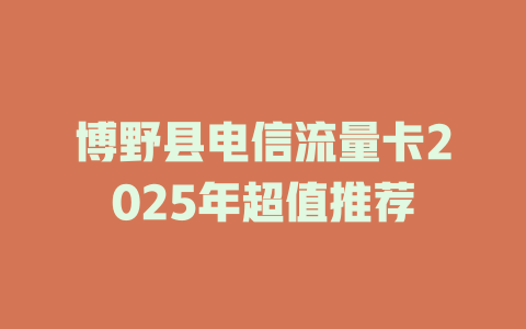 博野县电信流量卡2025年超值推荐