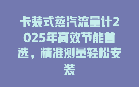 卡装式蒸汽流量计2025年高效节能首选，精准测量轻松安装