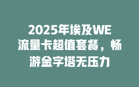 2025年埃及WE流量卡超值套餐，畅游金字塔无压力