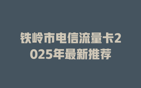 铁岭市电信流量卡2025年最新推荐