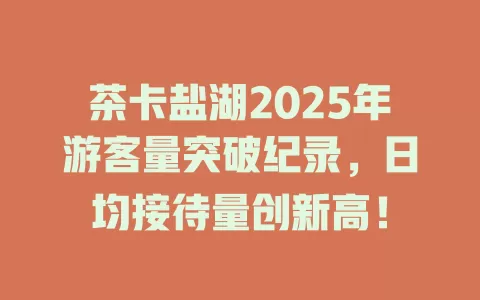 茶卡盐湖2025年游客量突破纪录，日均接待量创新高！