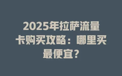 2025年拉萨流量卡购买攻略：哪里买最便宜？