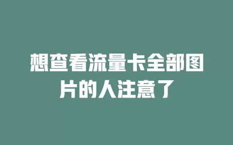 想查看流量卡全部图片的人注意了