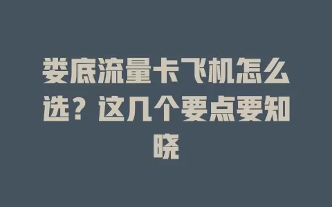娄底流量卡飞机怎么选？这几个要点要知晓