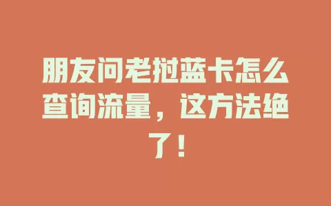 朋友问老挝蓝卡怎么查询流量，这方法绝了！