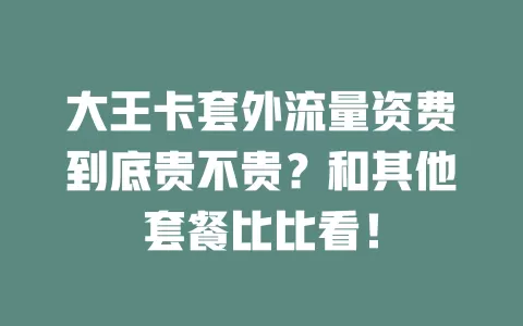 大王卡套外流量资费到底贵不贵？和其他套餐比比看！