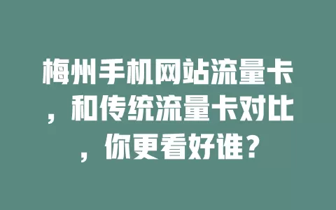 梅州手机网站流量卡，和传统流量卡对比，你更看好谁？