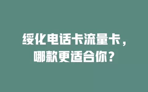 绥化电话卡流量卡，哪款更适合你？