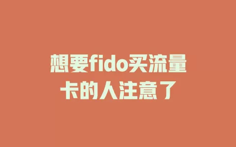 想要fido买流量卡的人注意了