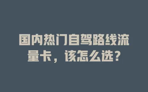 国内热门自驾路线流量卡，该怎么选？