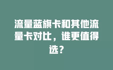 流量蓝旗卡和其他流量卡对比，谁更值得选？