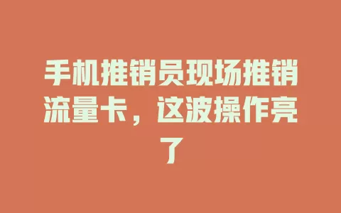 手机推销员现场推销流量卡，这波操作亮了