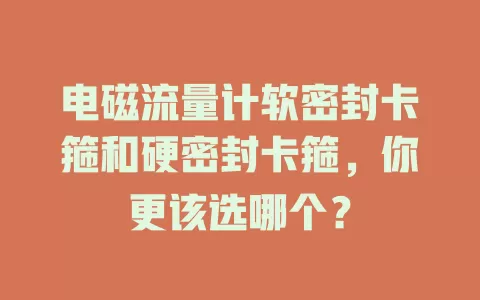 电磁流量计软密封卡箍和硬密封卡箍，你更该选哪个？
