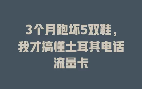 3个月跑坏5双鞋，我才搞懂土耳其电话流量卡