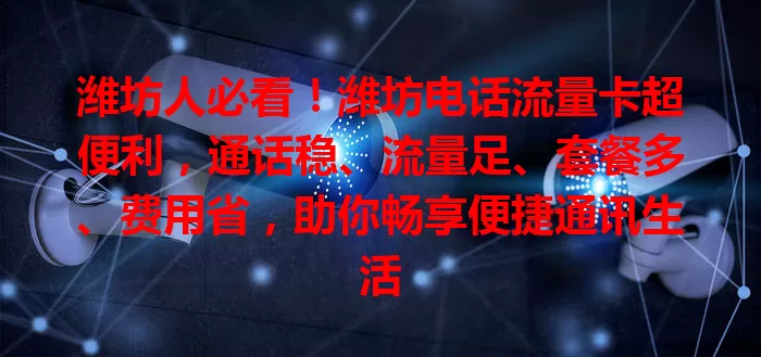 潍坊人必看！潍坊电话流量卡超便利，通话稳、流量足、套餐多、费用省，助你畅享便捷通讯生活