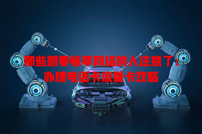 那些想要畅享网络的人注意了：办理电话卡流量卡攻略