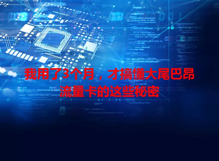 我用了3个月，才搞懂大尾巴昂流量卡的这些秘密
