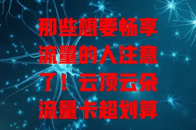 那些想要畅享流量的人注意了！云顶云朵流量卡超划算