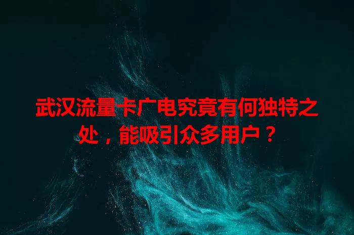 武汉流量卡广电究竟有何独特之处，能吸引众多用户？