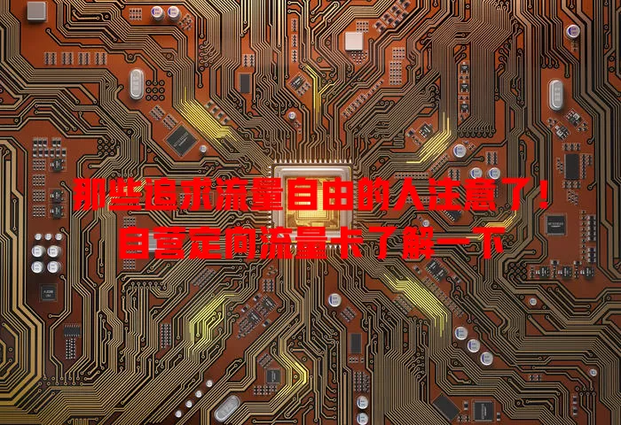 那些追求流量自由的人注意了！自营定向流量卡了解一下