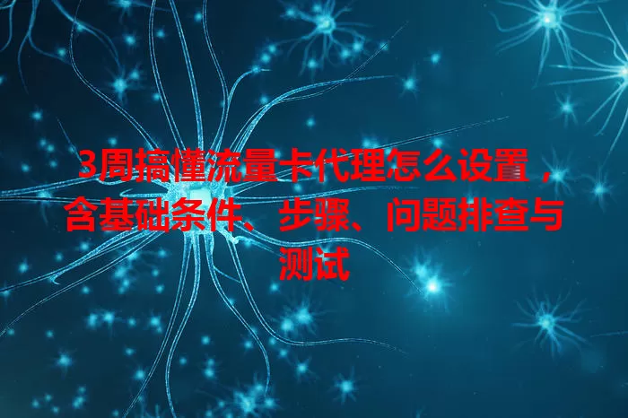 3周搞懂流量卡代理怎么设置，含基础条件、步骤、问题排查与测试
