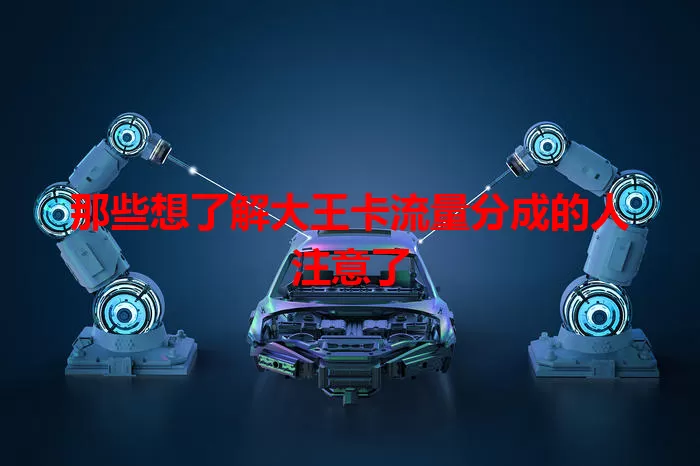 那些想了解大王卡流量分成的人注意了