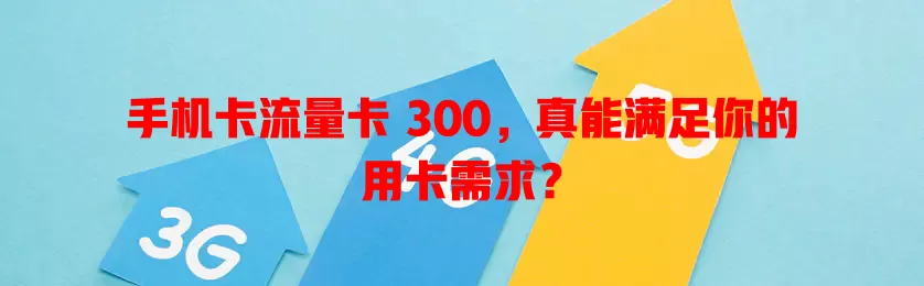 手机卡流量卡 300，真能满足你的用卡需求？