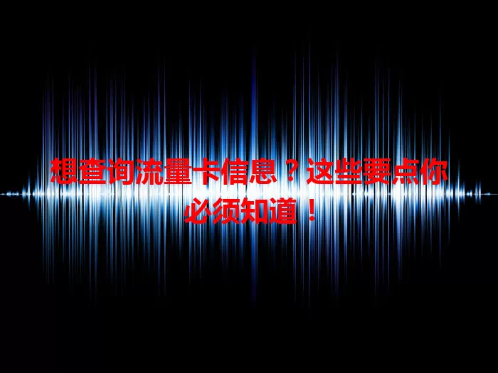 想查询流量卡信息？这些要点你必须知道！
