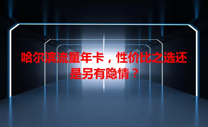 哈尔滨流量年卡，性价比之选还是另有隐情？