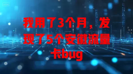 我用了3个月，发现了5个安徽流量卡bug
