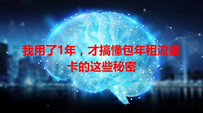 我用了1年，才搞懂包年租流量卡的这些秘密
