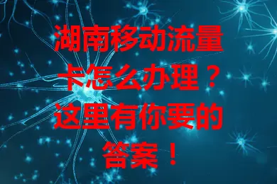 湖南移动流量卡怎么办理？这里有你要的答案！