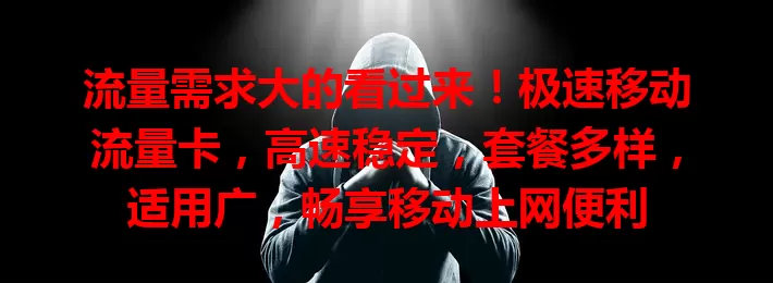 流量需求大的看过来!极速移动流量卡,高速稳定,套餐多样,适用广,畅享移动上网便利