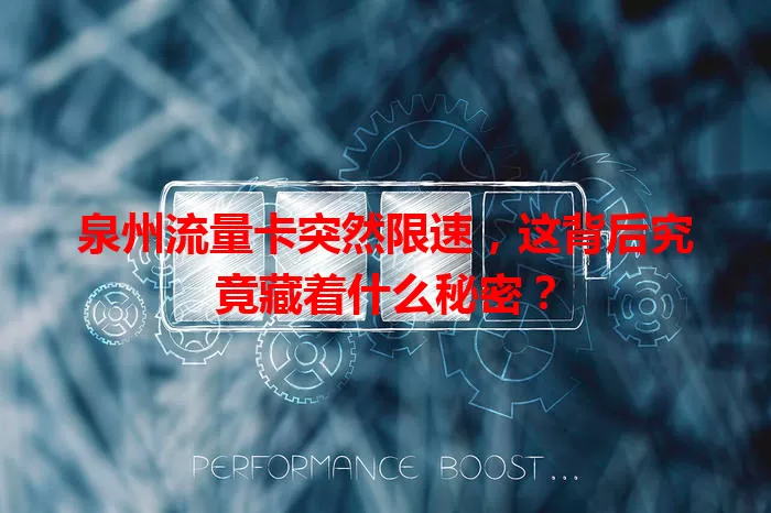 泉州流量卡突然限速，这背后究竟藏着什么秘密？