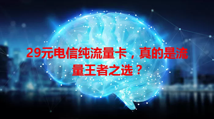 29元电信纯流量卡，真的是流量王者之选？