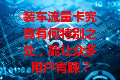 装车流量卡究竟有何特别之处，能让众多用户青睐？