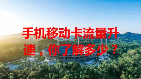 手机移动卡流量升速，你了解多少？