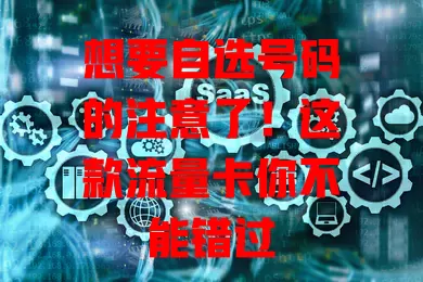 想要自选号码的注意了！这款流量卡你不能错过